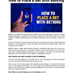 how to place a bet on betking